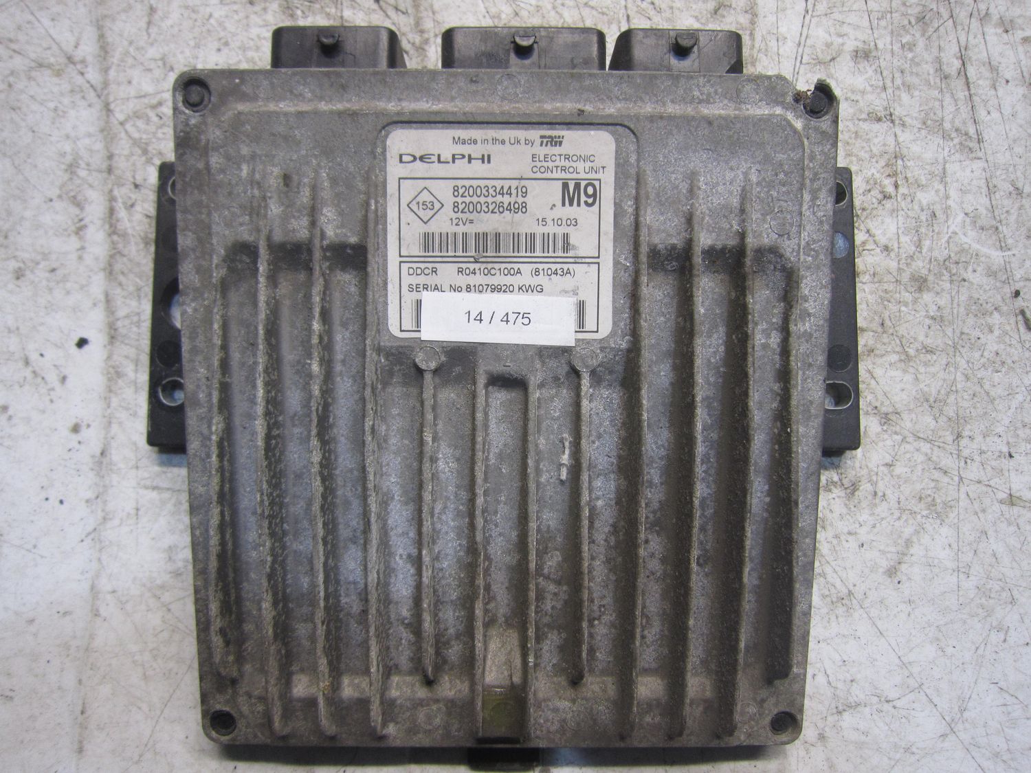 14-475 Centralina Motore Delphi R0410C100A   8200334419 8200326498 M9   RENAULT Diesel Clio