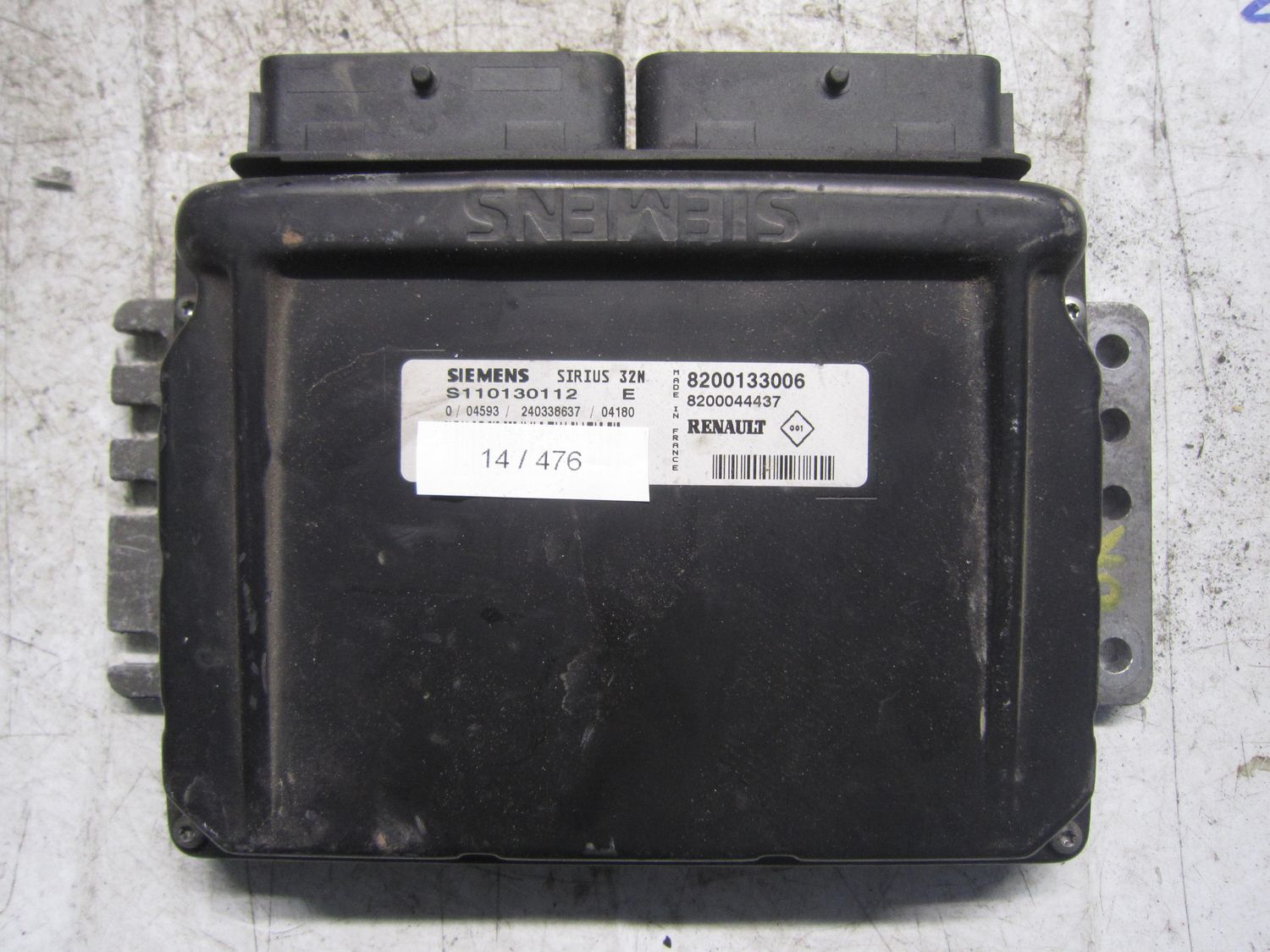14-476 Centralina Motore Siemens S110130112 E S110130112E 8200133006 8200044437 SIRIUS 32N  RENAULT Benzina Clio