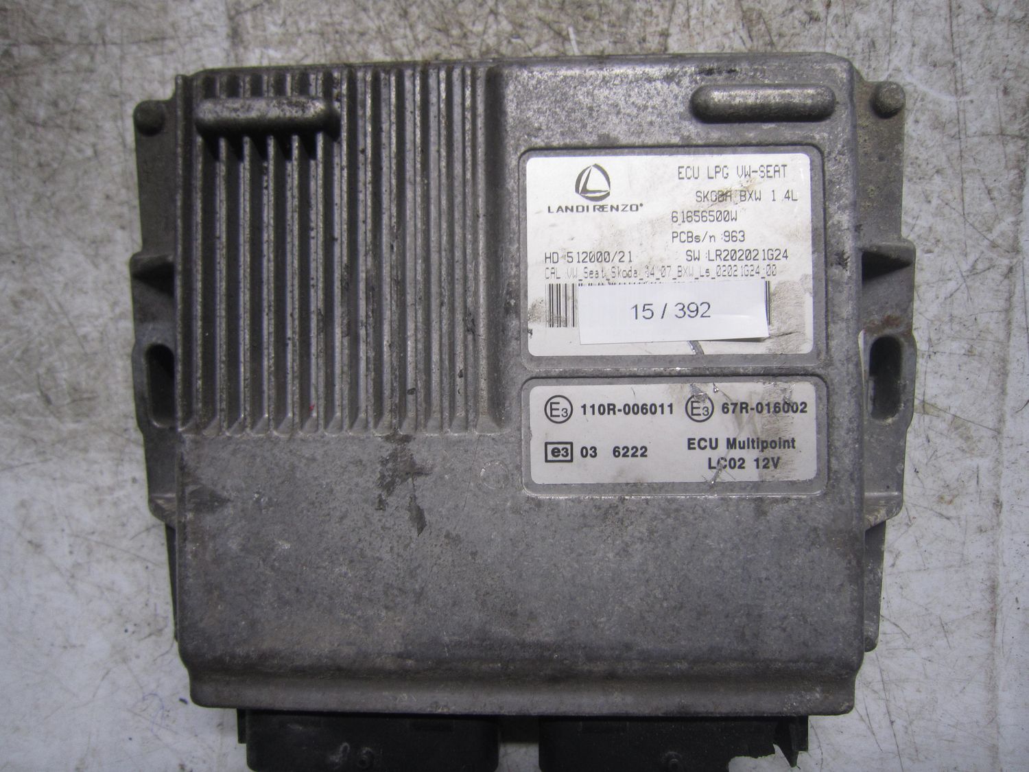 15-392 Centralina Gas Gpl Landi Renzo 61656500W   ECU LPG VW-SEAT 512000/21 67R-016002  SKODA Benzina / Gpl VARIE