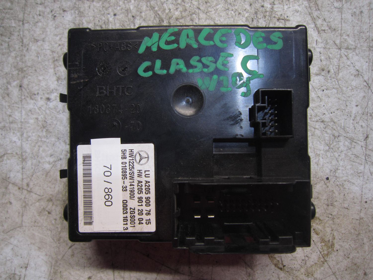 70-860 Modulo Controllo Aria Condizionata Mercedes A205 900 76 15 A2059007615 A205 901 20 04 ZGS001 Q003 101 3 BHTC MERCEDES  CLASSE C
