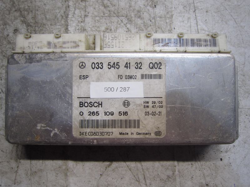500-287 Centralina Abs Esp Hba Bosch 0 265 109 516 0265109516 033 545 41 32 Q02 Q02   MERCEDES  Classe E