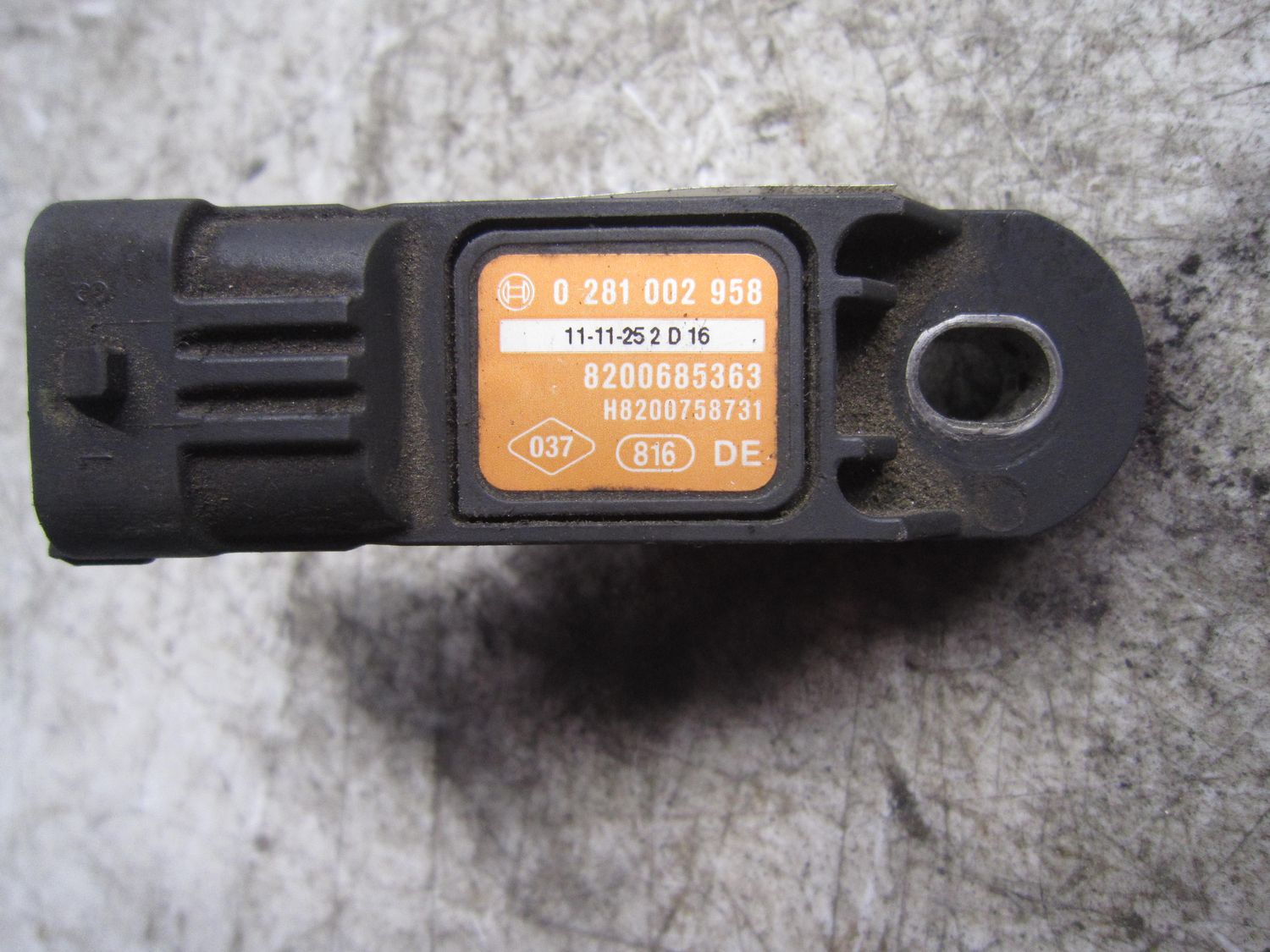 31-231 Sensore Pressione Alimentazione Bosch 0 281 002 958 0281002958 8200685363 H8200758731   RENAULT Diesel VARIE