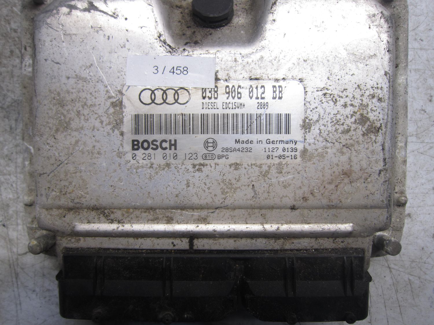 3-458 Centralina Motore Bosch 0 281 010 123 0281010123 038 906 012 BB 28SA4232 EDC15VM+  AUDI Diesel A 3