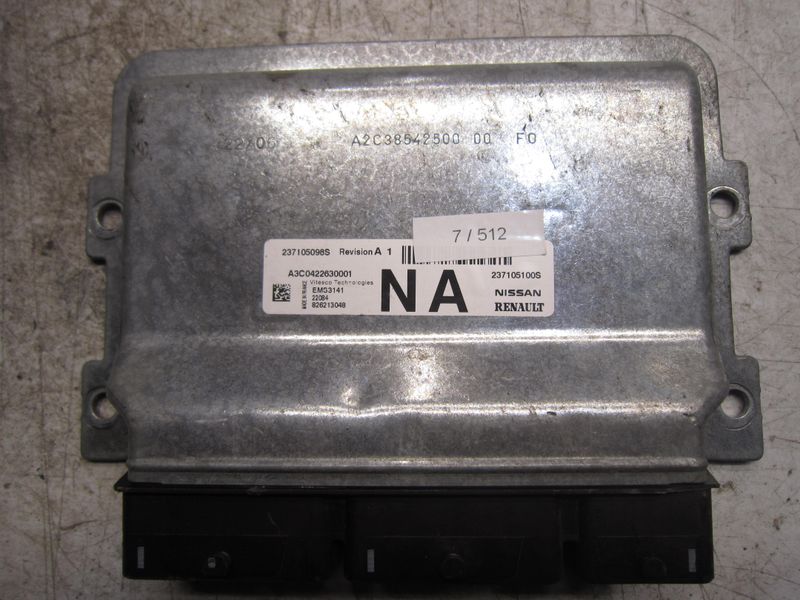 7-512 Centralina Motore Continental 237105098S   237105100S A3C042263001 EMS3141  DACIA Benzina DUSTER
