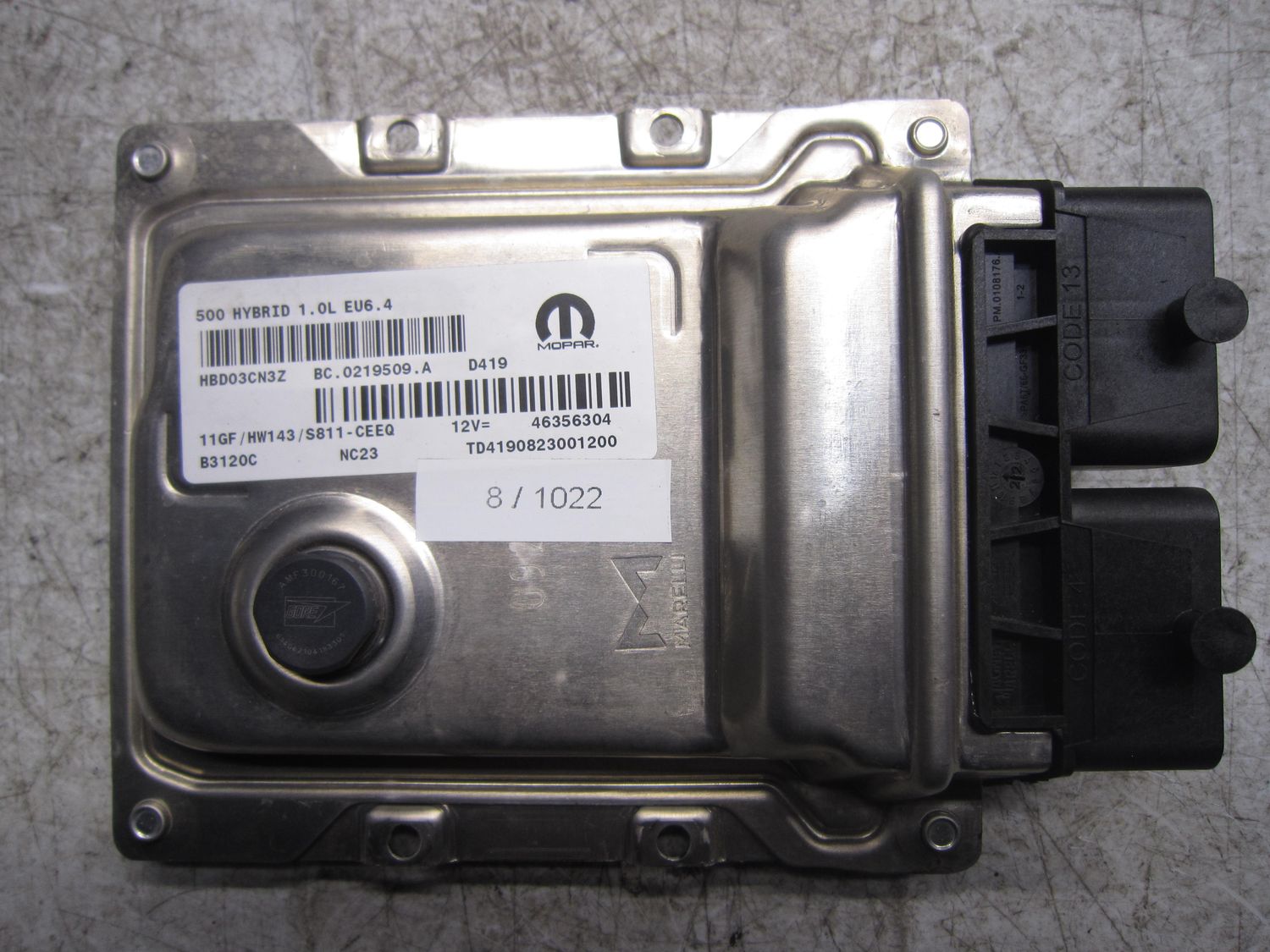 8-1022 Centralina Motore Mopar  46356304   BC.0219509.A 11GF HW143/S811-CEEQ 500 HYBRID 1.0L EU6.4 FIAT Elettrica / Benzina 500