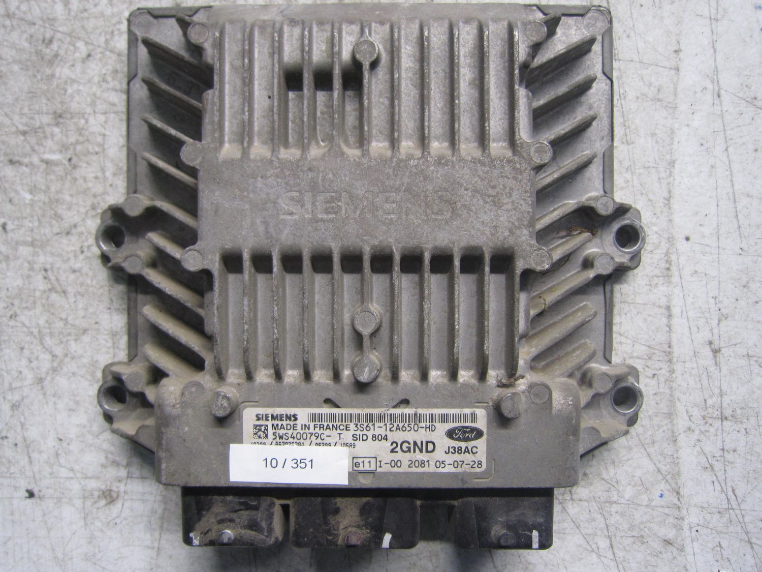 10-351 Centralina Motore Siemens 5WS40079C-T 5WS40079CT 3S61-12A650-HD 2GND J38AC SID 804  FORD Diesel Fiesta