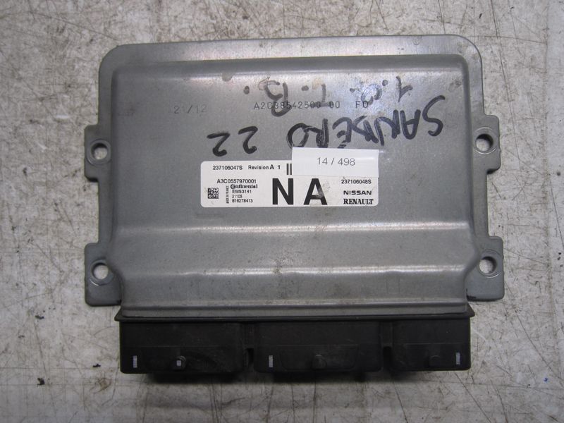 14-498 Centralina Motore Continental 237106047S   A3C0557970001 237106048S EMS3141 NA DACIA Benzina SANDERO