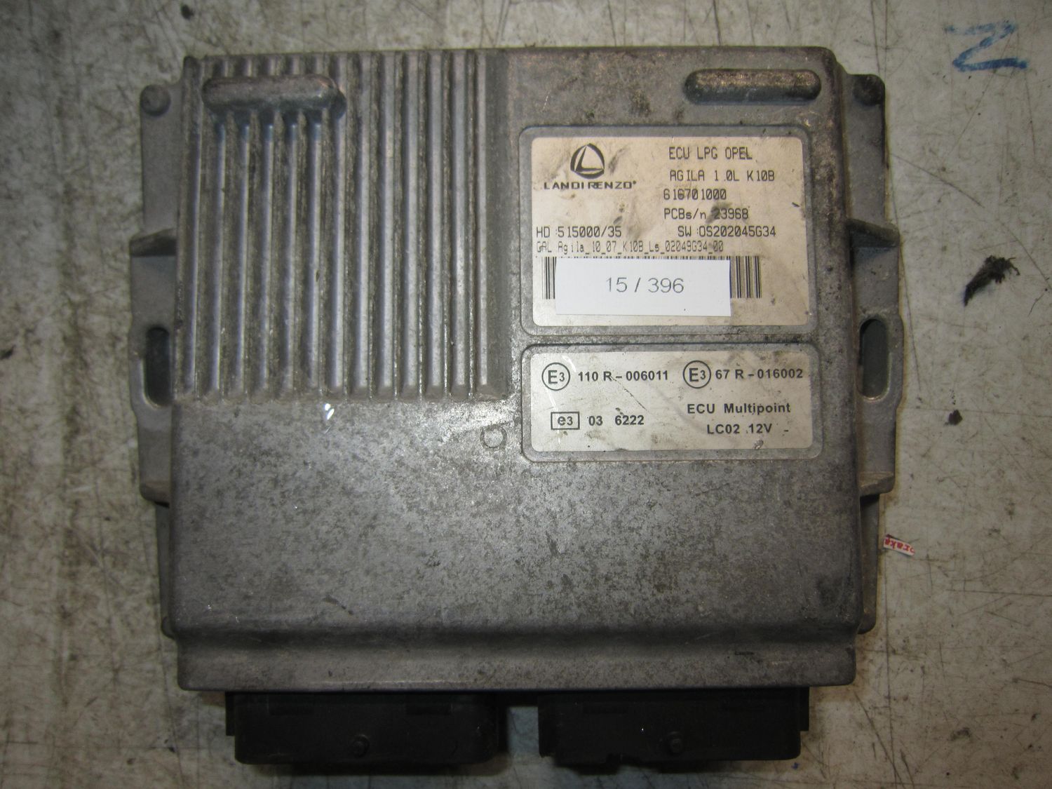 15-396 Centralina Gas Gpl Landi Renzo 616701000   PCB23968 SW 0S202045G34 HD 515000/35  OPEL Benzina / Gpl Agila