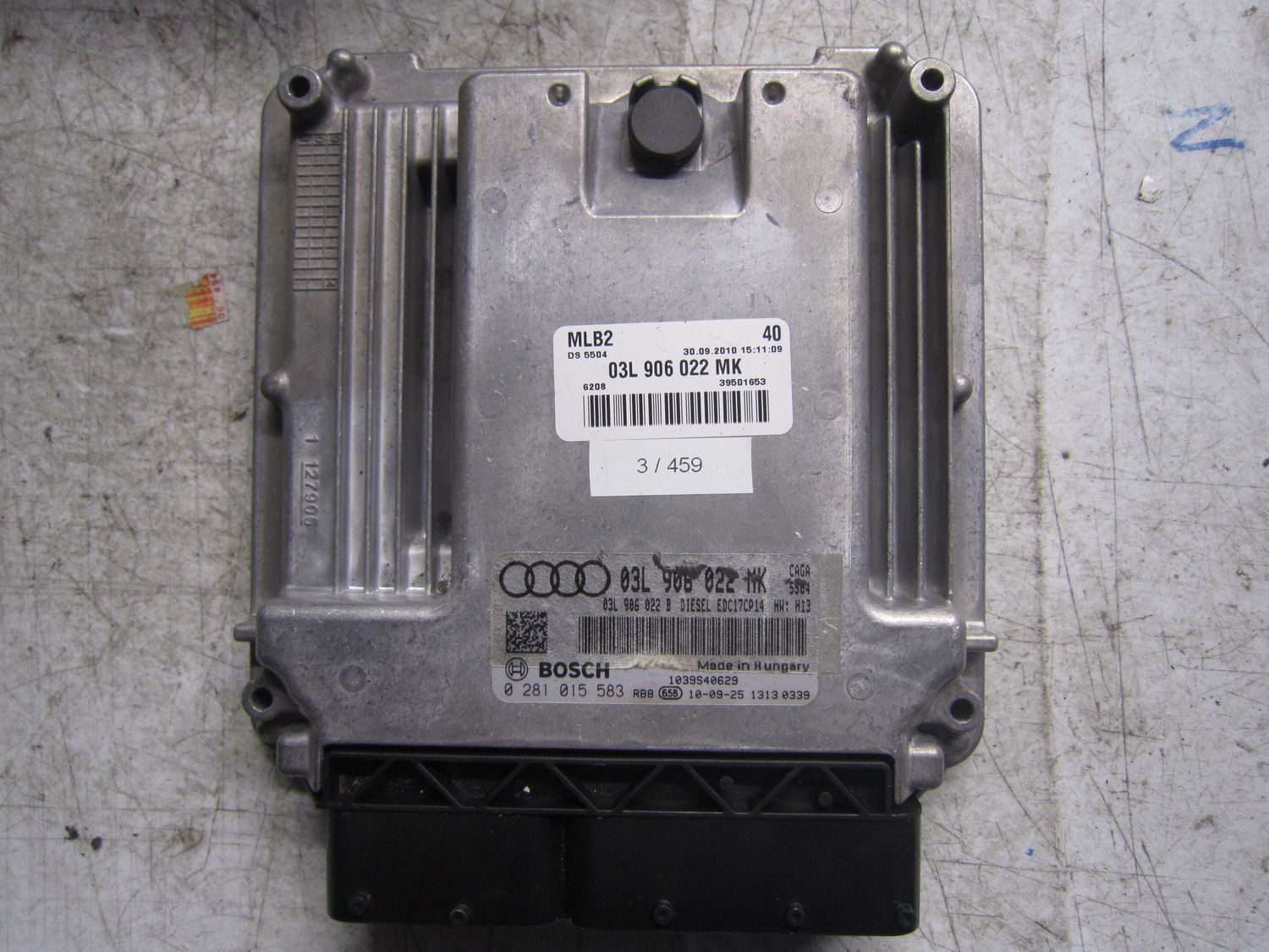 3-459 Centralina Motore Bosch 0 281 015 583 0281015583 03L 906 022 MK 1039S40629 EDC17CP14  AUDI Diesel A 4