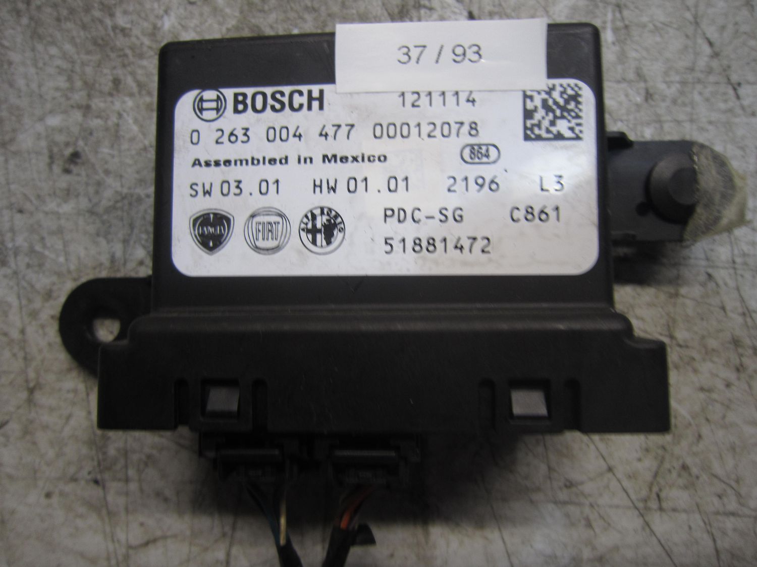 37-93 Centralina sensori parcheggio Bosch 0 263 004 477 0263004477 51881472    FIAT  500