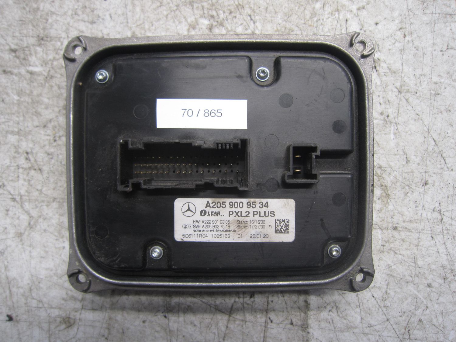 70-865 Centralina Fari Lear A 205 900 95 34 A2059009534 PXL2 PLUS Q03 A2C7530662300 HW 17/20.00  SW 18/17.00 MERCEDES  CLASSE C