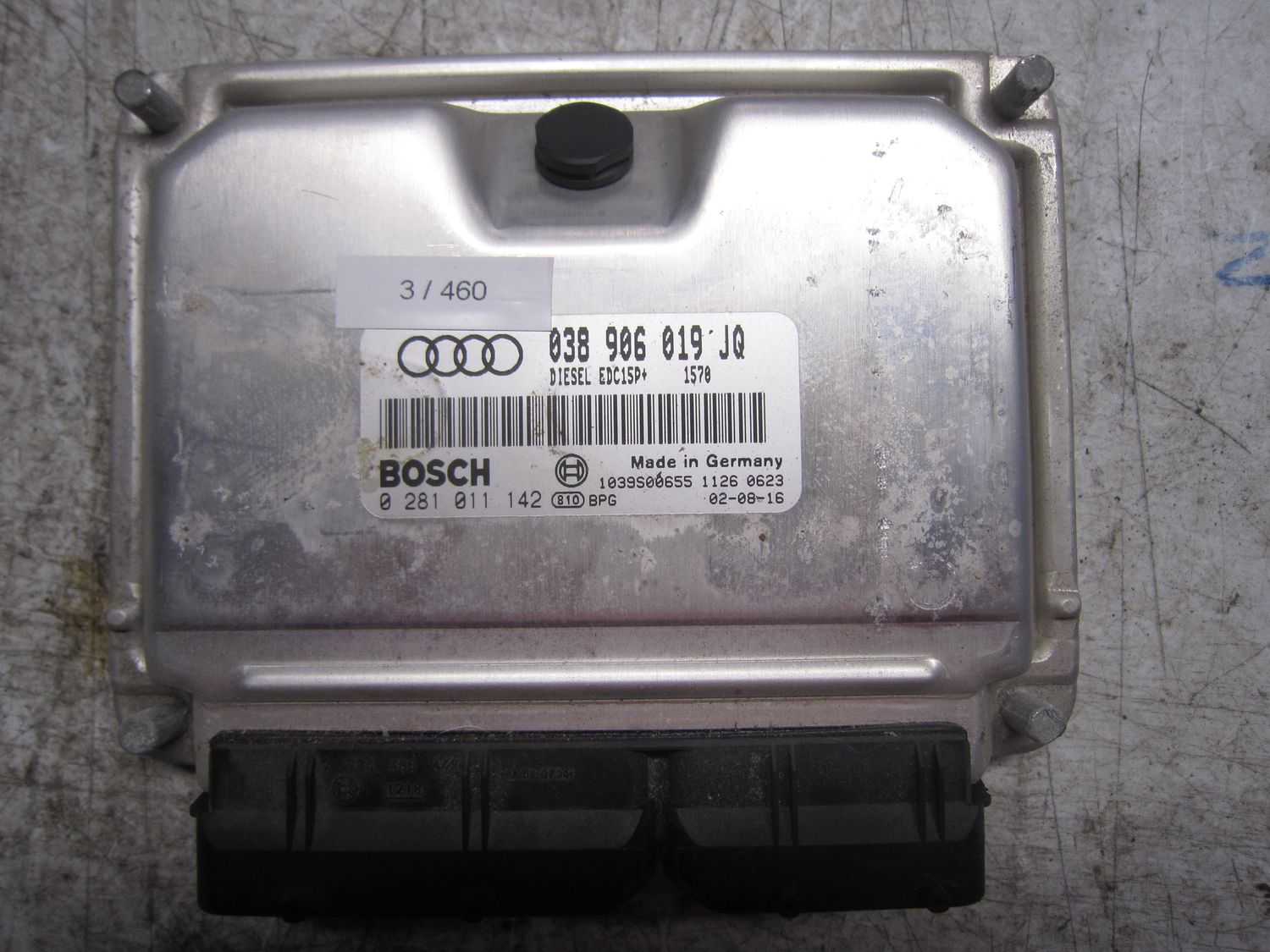 3-460 Centralina Motore Bosch 0 281 011 142 0281011142 038 906 019 JQ 1039S00655 EDC15P+  AUDI Diesel A 4