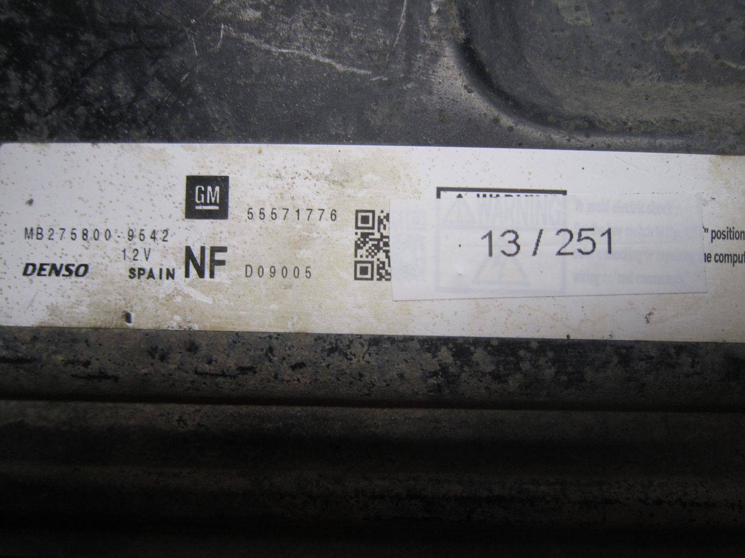 13-251 Centralina Motore Denso 275800-9542 2758009542 55571776    OPEL Diesel ZAFIRA