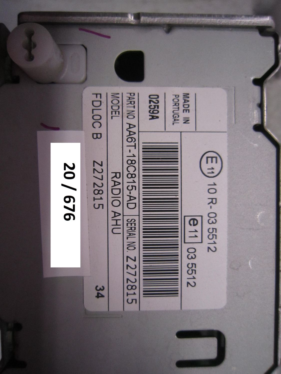 20-676 Cambia Cd Ford AA6T-18C815-AD AA6T18C815AD RADIO AHU 8A6T-18K811-AD   FORD  Fiesta