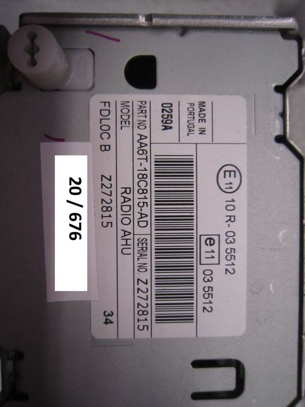 20-676 Cambia Cd Ford AA6T-18C815-AD AA6T18C815AD RADIO AHU 8A6T-18K811-AD   FORD  Fiesta