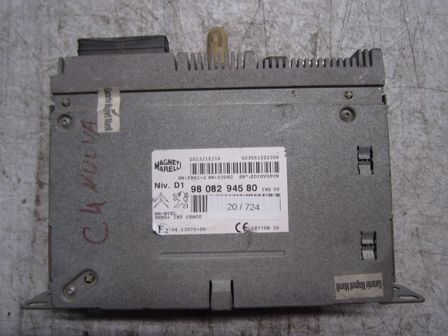 20-724 Navigatore Magneti Marelli 98 082 945 80 9808294580 PRS1-2 50DR2   CITROEN  C 4