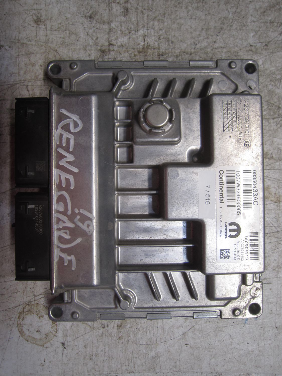 7-516 Centralina Motore Continental 55282412   68350434AC A2C76281402 GPEC4LM A2C75810101 JEEP Elettrica / Benzina RENEGADE