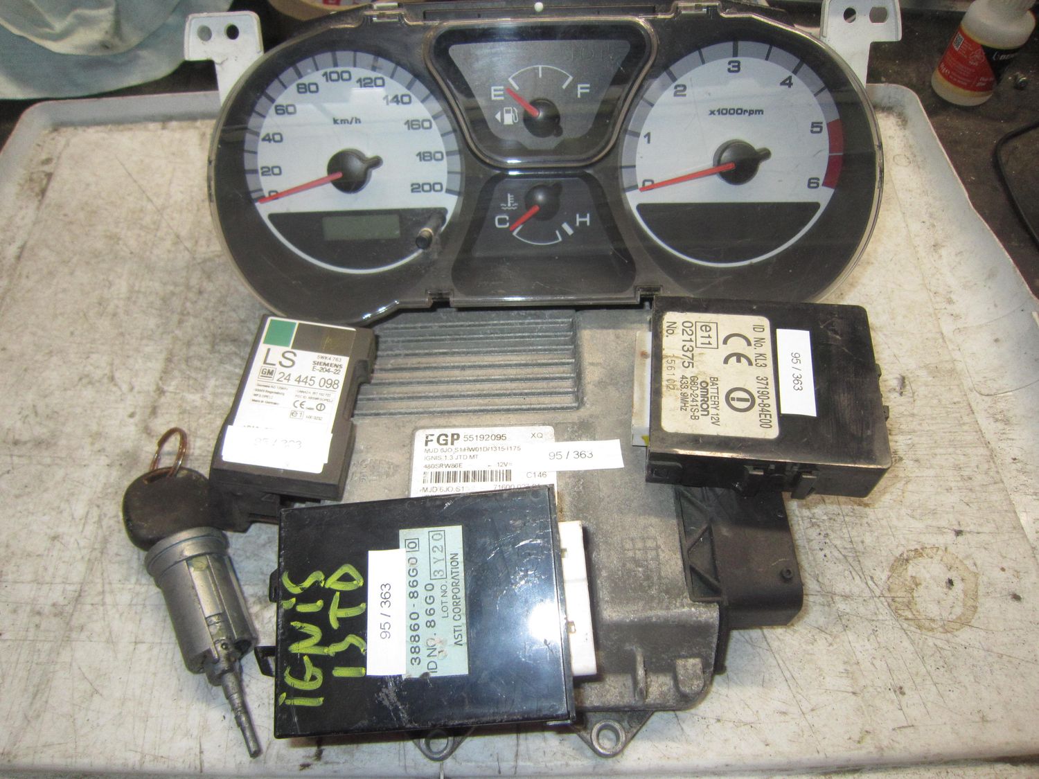 95-363 Kit Motore Suzuki 55192095   MJD 6JO.S1   HW01D 24445098  37190-84E00 38860-86G0 6GC  BLOCCETTO+CHIAVE  SUZUKI Diesel Ignis