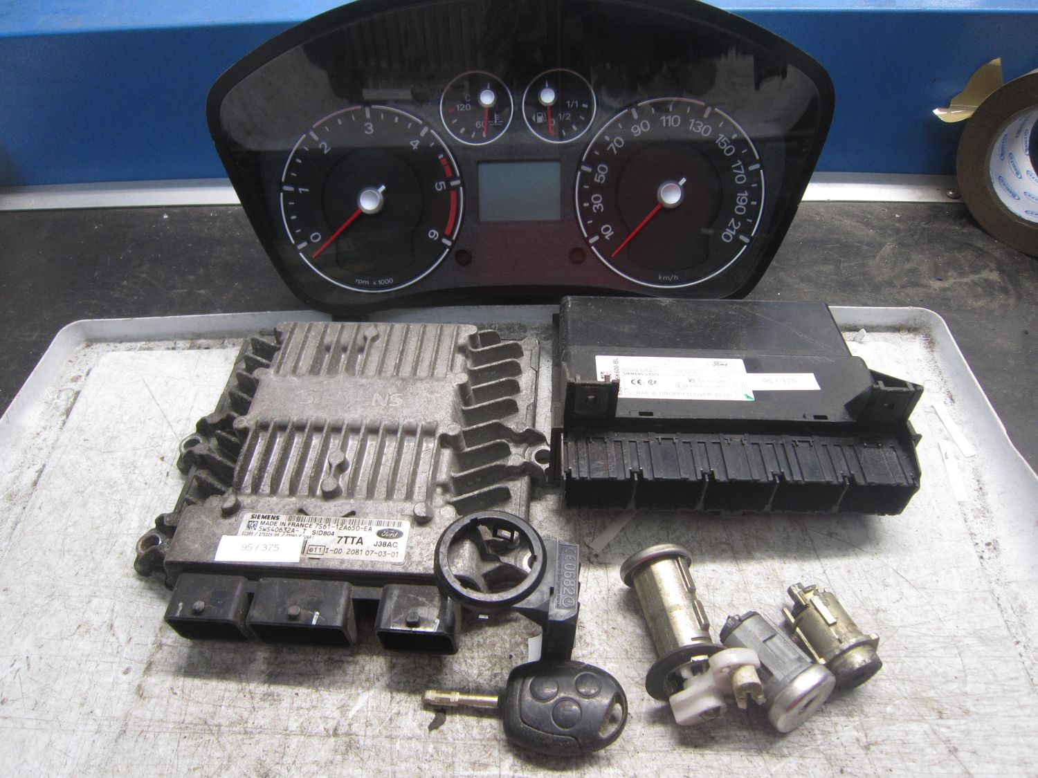 95-375 Kit Motore Ford 5WS40632A-T 5WS40632AT 7S61-12A650-EA 5WK4 8854J  6S6T-15K600-BL 2S6T-15607-BC  CON CHAVE   SID804 6S61-10849-GJ FORD Diesel Fiesta