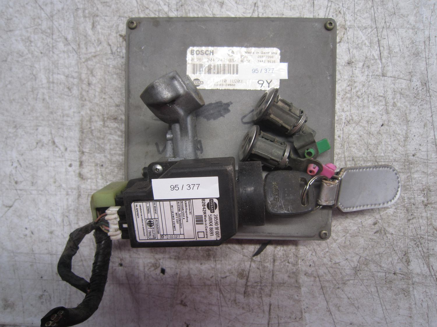 95-377 Kit Motore Nissan  0 261 204 247 0261204247 23710 IU203  5WK48691 28590 9F001 BLOCCHETTO + CHIAVE NISSAN Benzina Micra