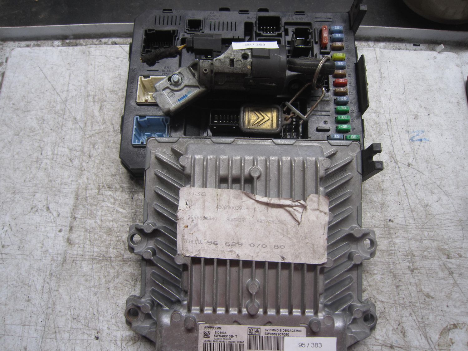 95-383 Kit Motore Citroen  5WS40313B-T  5WS40313BT  SID803A  9661940180  BSI 2004 H02   BLOCCHETTO  +  CHIAVE CITROEN  Diesel C 4