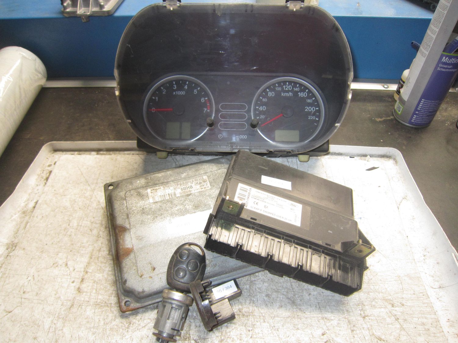 95-384 Kit Motore Ford  S120977015C  4S61-12A650-SB  5WK48757A   4S6T-15K600-CA   2S6T-15607-BC  CON CHIAVE  4S6F-10849-EA  FORD Benzina Fiesta