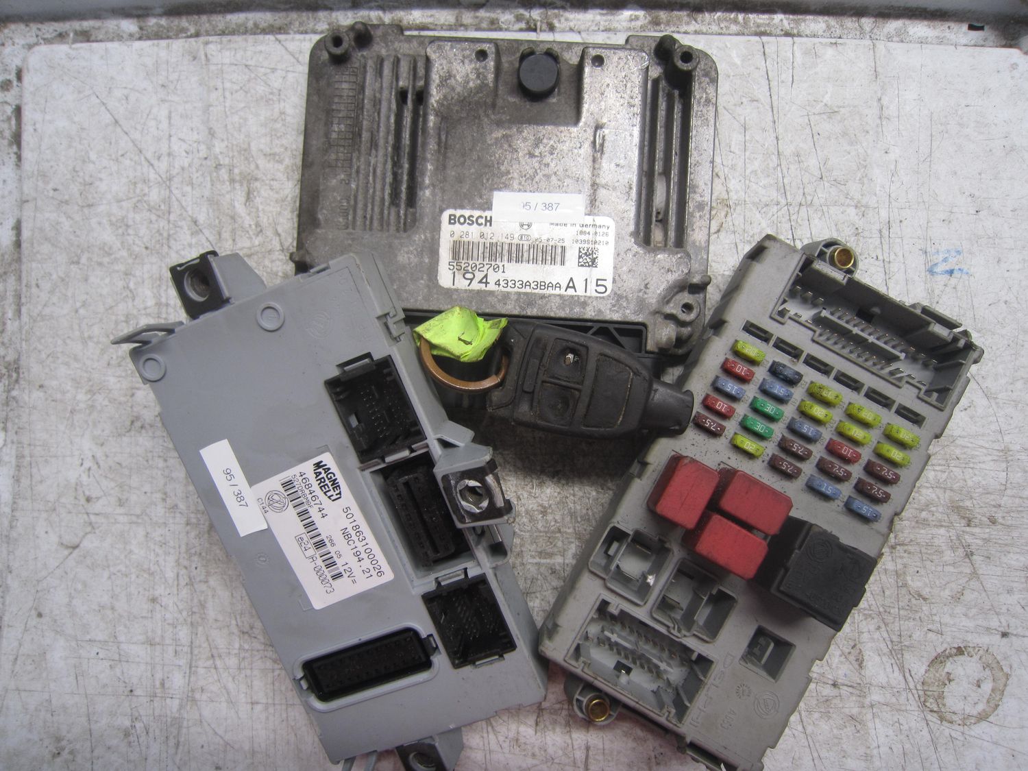 95-387 Kit Motore  Fiat  0 281 012 149  0281012149  55202701 46846744   NBC194.21 46846746   NPL 194.21 CHIAVE FIAT Diesel CROMA