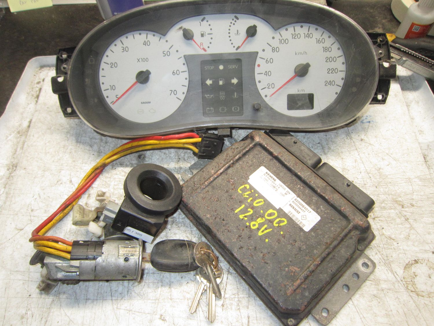 95-388 Kit Motore Renault  S110130114   8200064017 SIRIUS 32N  042264J  CON BLOCC+CHIAVE  P8200054416  RENAULT Benzina CLIO
