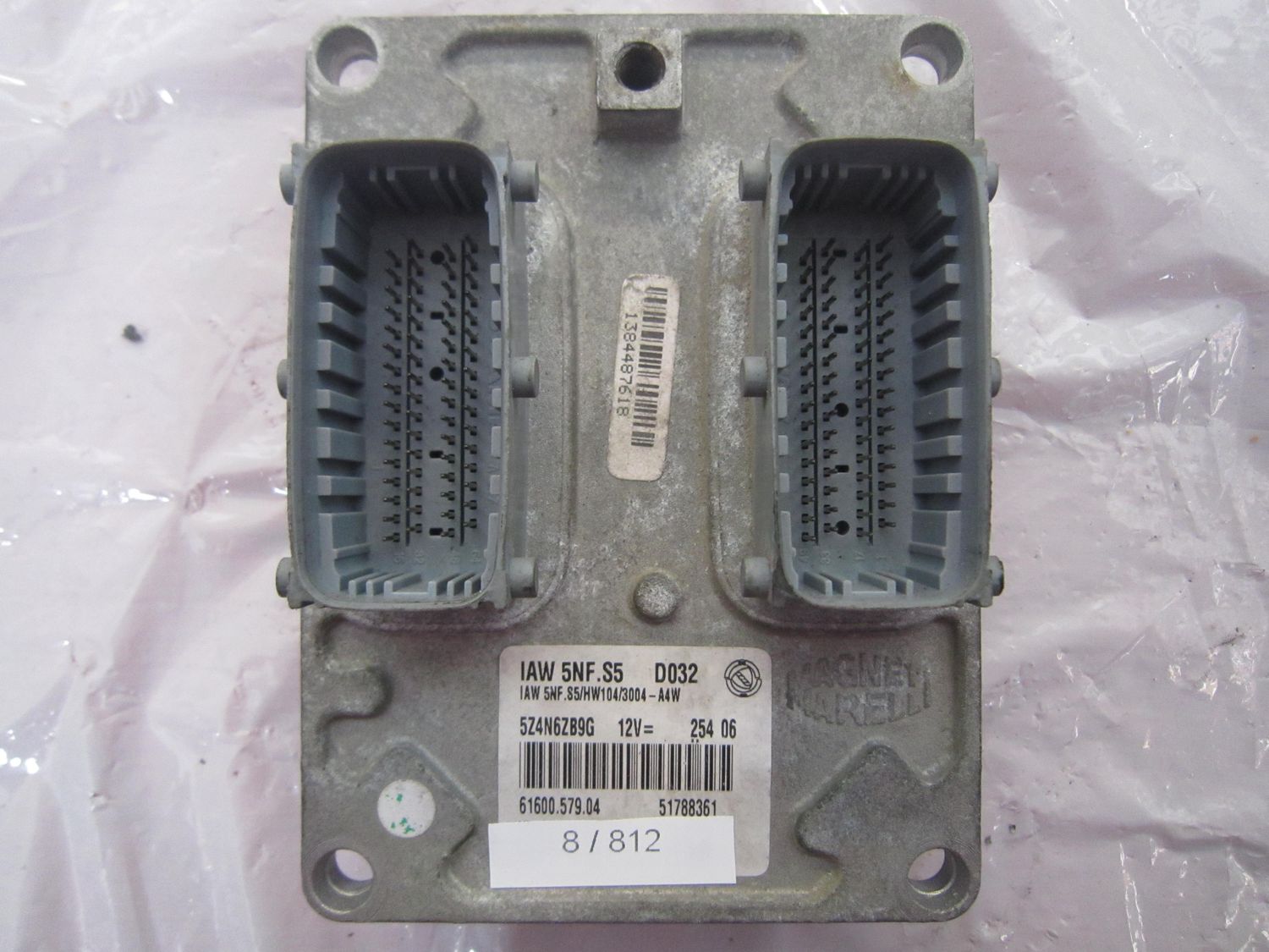 8-812 Centralina Motore Magneti Marelli IAW 5NF.S5 IAW5NF.S5 61600.579.04 HW104/3004/A4W 51788361   FIAT Benzina Panda