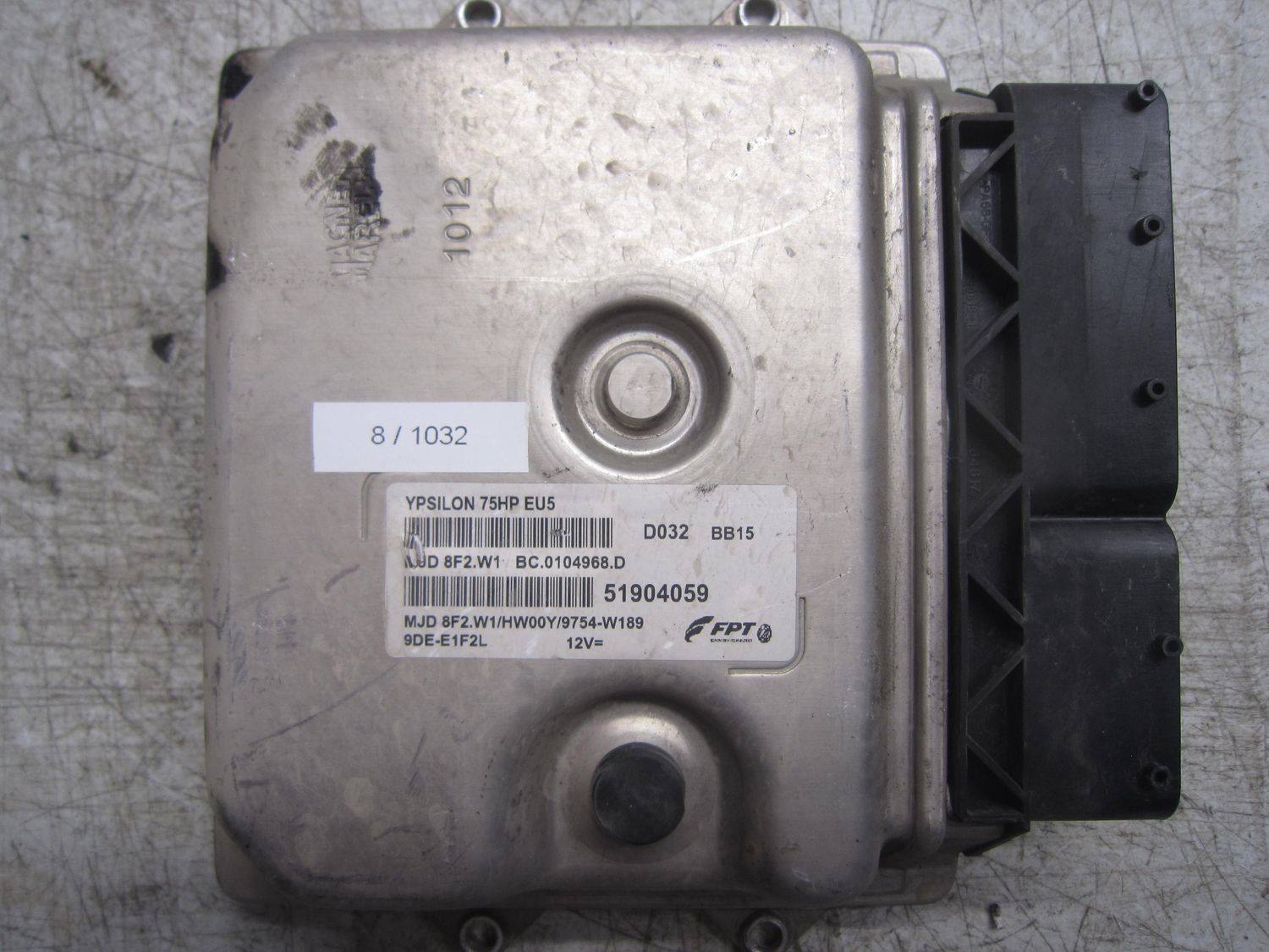 8-1032 Centralina Motore Magneti Marelli 51904059   MJD 8F2.W1 BC.0104968.D YPSILON 75HP EU5 HW00Y/9754-W189 LANCIA Diesel Ypsilon