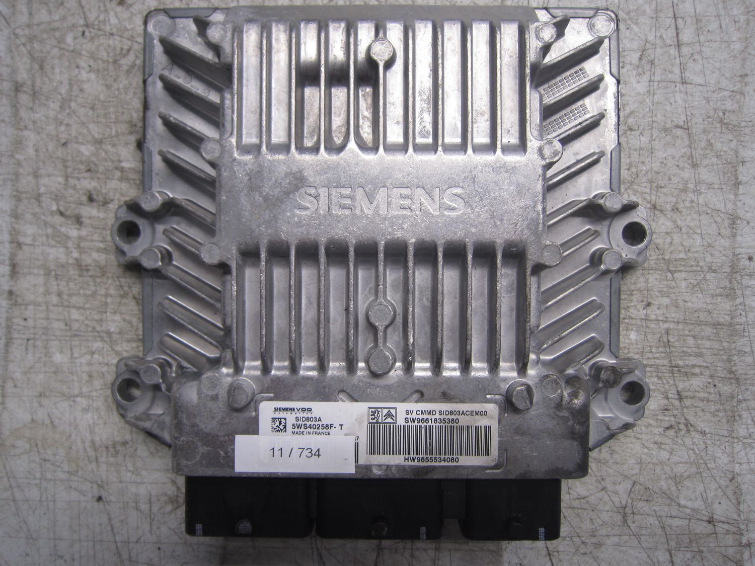 11-734 Centralina Motore Siemens 5WS40258F-T 5WS40258FT 9661835380 9655534080 SID803A  CITROEN / PEUGEOT Diesel VARIE