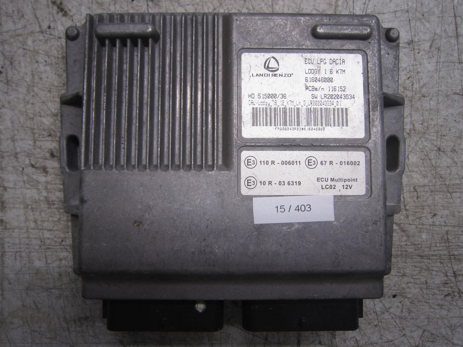 15-403 Centralina Gas Gpl Landi Renzo 616046000   LR202043G34 LODGY 1.6 K7M HD 515000/36  DACIA Benzina / Gpl LODGY