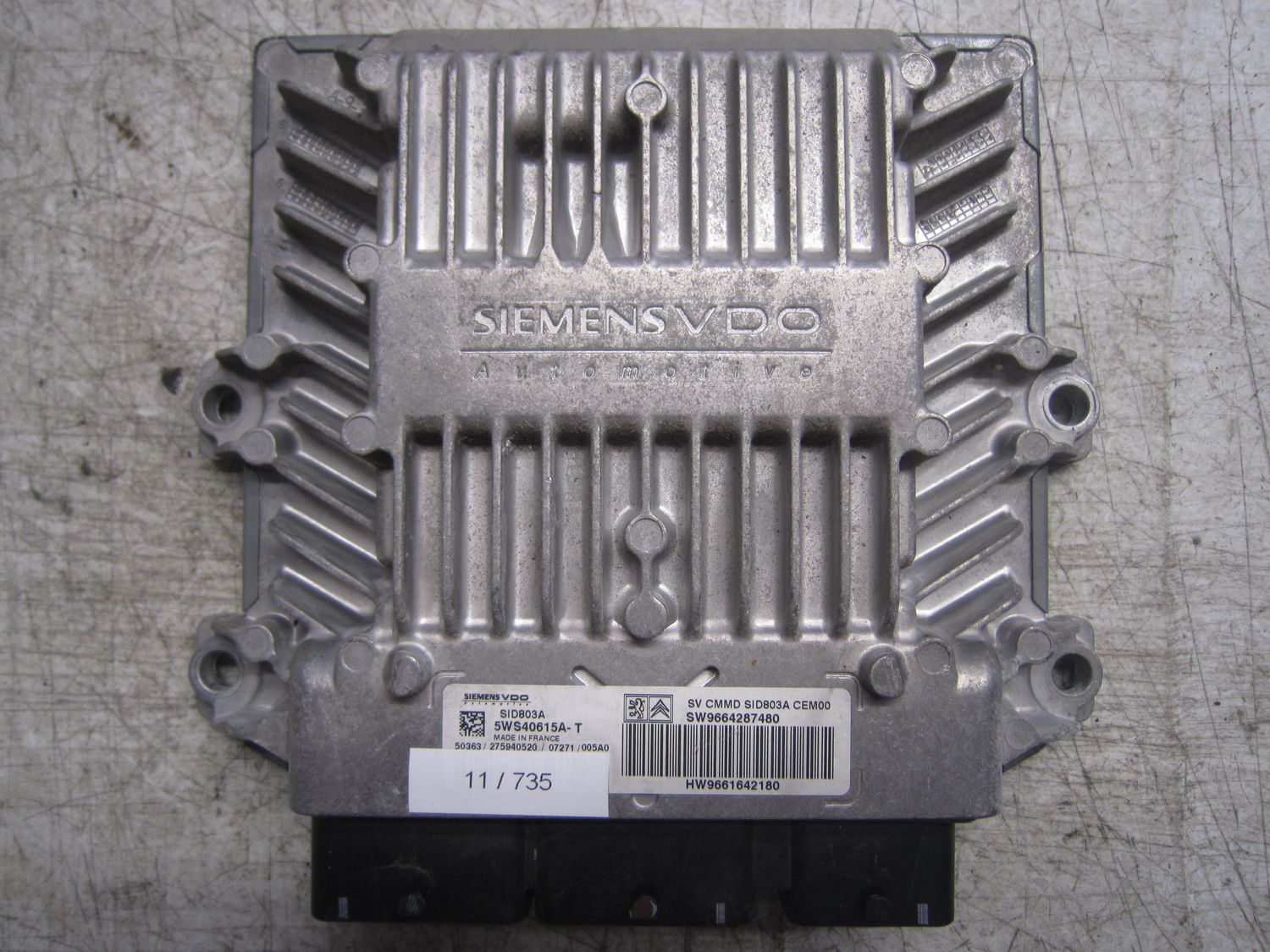 11-735 Centralina Motore Siemens 5WS40615A-T 5WS40615AT 9664287480 9661642180 SID 803A  CITROEN / PEUGEOT Diesel Varie
