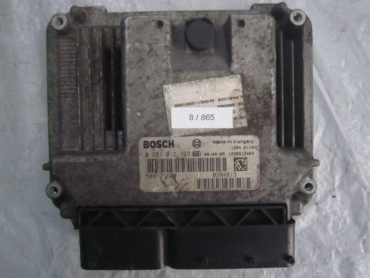 8-865 Centralina Motore Bosch 0 281 012 193 0281012193 504121602 1039S12469   IVECO Diesel Daily