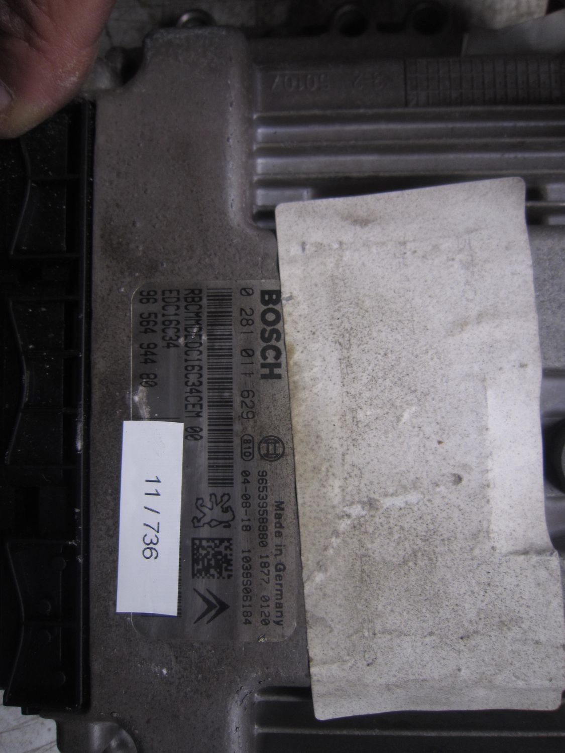 11-736 Centralina Motore Bosch 0 281 011 629 0281011629 96 564 944 80 1039S06184 EDC16C34  CITROEN / PEUGEOT Diesel Varie