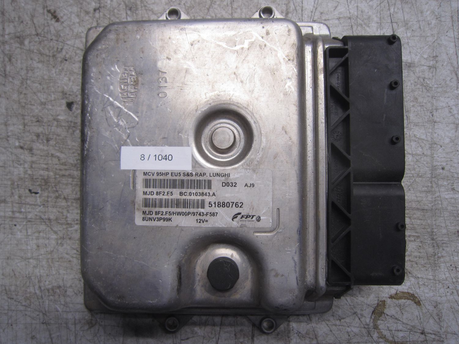 8-1040 Centralina Motore Magneti Marelli 51880762   MJD 8F2.F5 BC.0103843.A MCV 95HP EU5 S&S RAP. LUNGHI HW00P/9743-F587  FIAT Diesel Punto