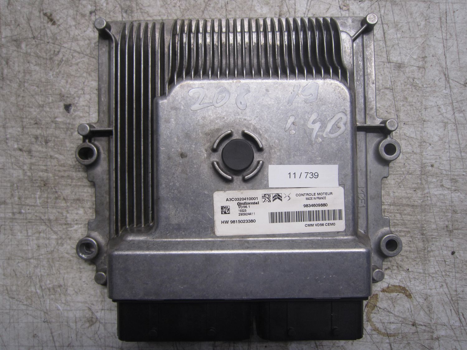 11-739 Centralina Motore Continental A2C0320410001   VD56.1  9834609880 HW 9815023380   CITROEN / PEUGEOT Diesel Varie