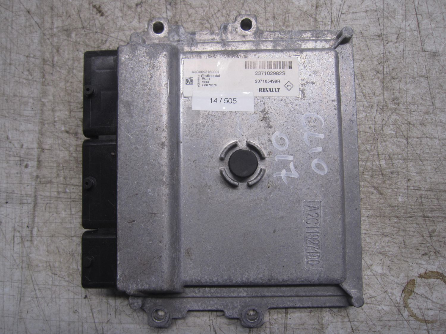 14-505 Centralina Motore Continental 237102982S   237105499R A3C093316001 293479676 V50.1 RENAULT Benzina Varie