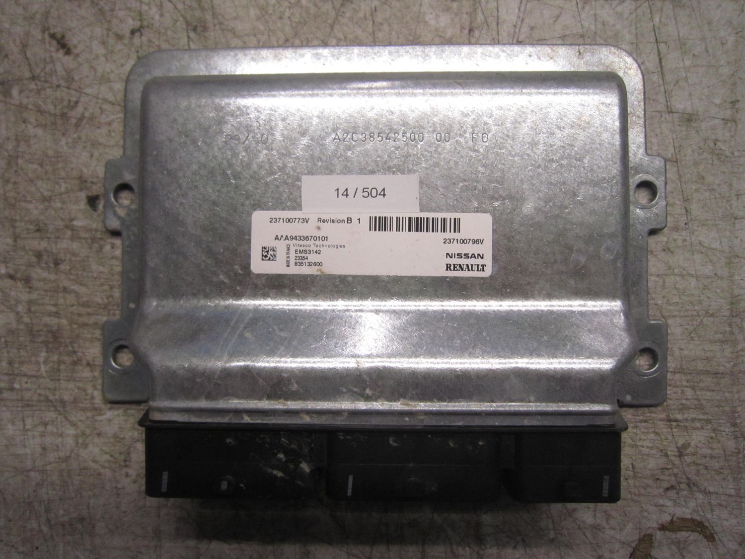 14-504 Centralina Motore Continental 237100773V   AAA9433670101 237100796V EMS3142  DACIA Benzina SANDERO