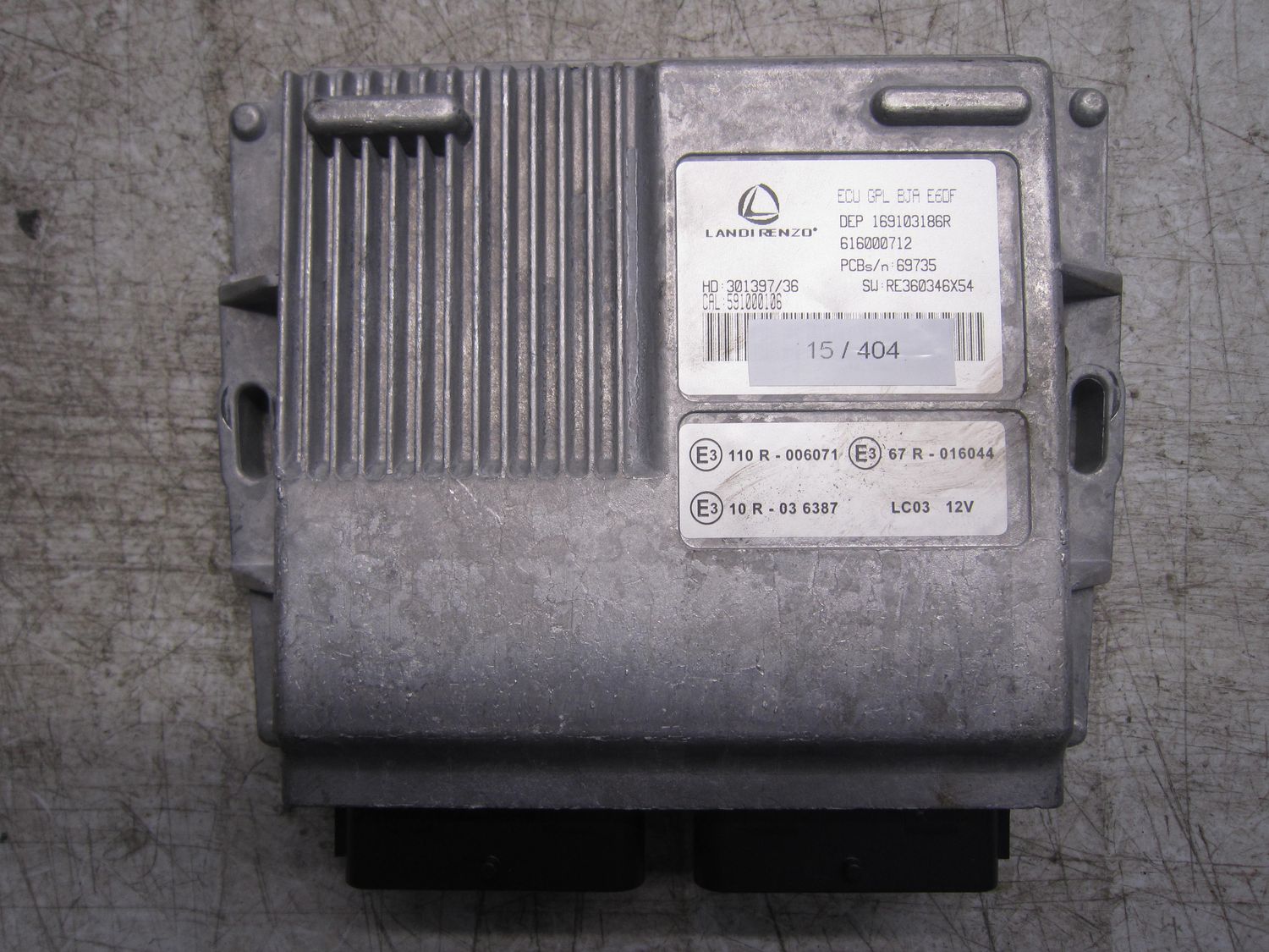 15-404 Centralina Gas Gpl Landi Renzo 616000712   ECU GPL BJA E60F HD:301397/36 SW:RE360346X54 591000106 RENAULT Benzina / Gpl CLIO