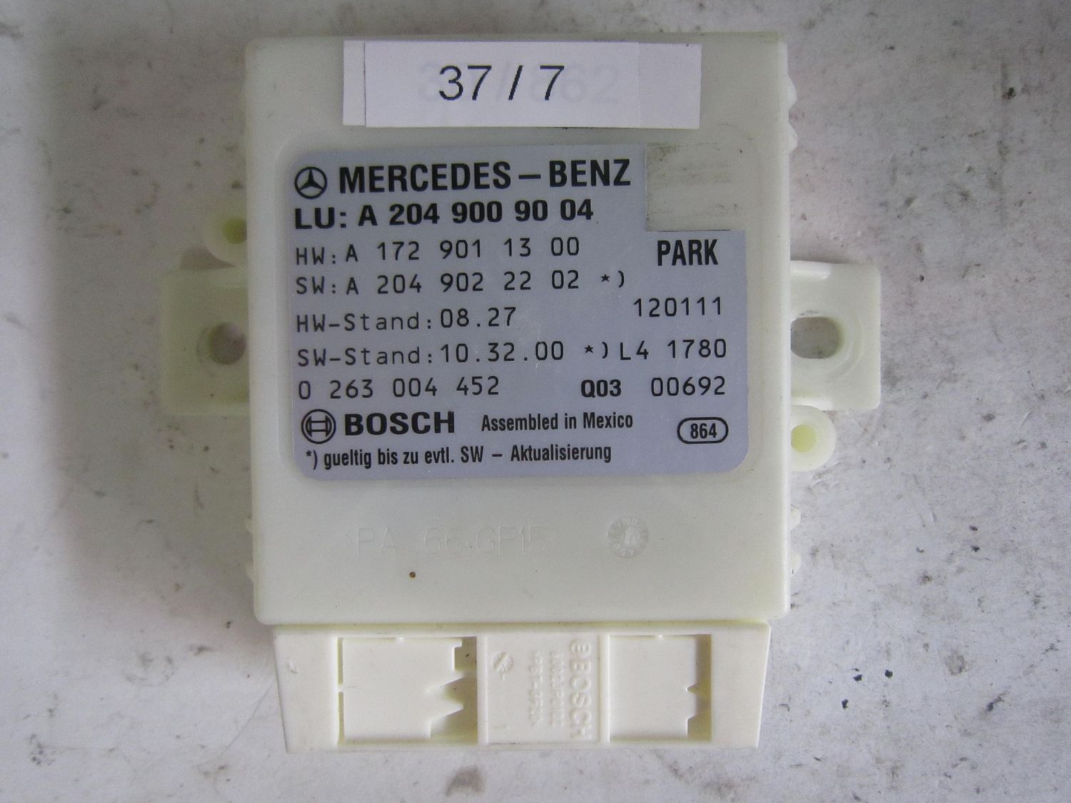 37-95 Centralina sensori parcheggio Bosch 0 263 004 211 0263004211 A 204 540 66 62 A2045450432 A2044420156 Q01 MERCEDES  CLASSE C