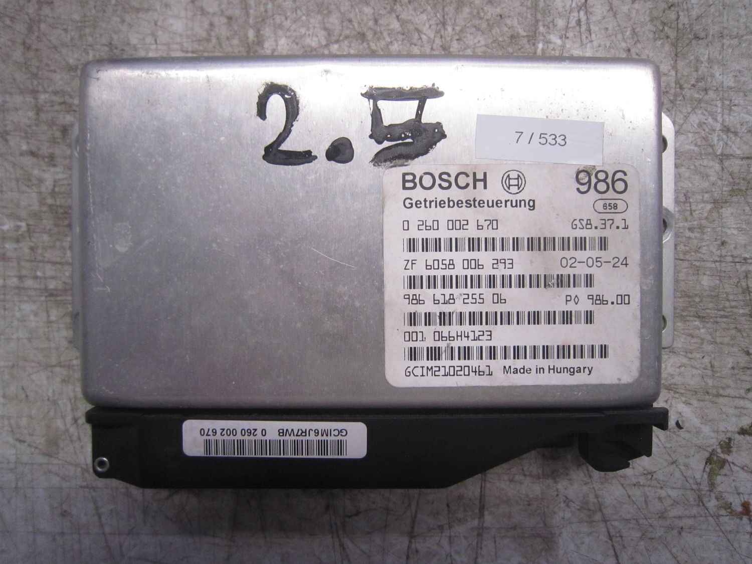 7-533 Centralina Cambio Automatico Bosch 0 260 002 670 0260002670 ZF 6058 006 293 986 618 255 06 986  PORSCHE Benzina BOXSTER