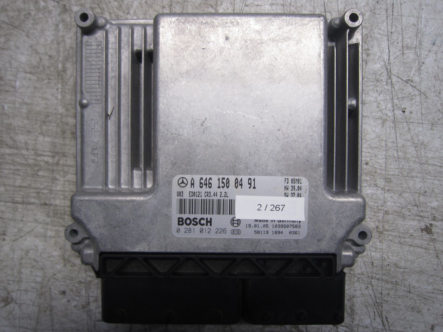 2-267 Centralina Motore Bosch 0 281 012 226 0281012226 A 646 150 04 91 1039S07583 CR3.44 Q03 MERCEDES Diesel CLASSE E