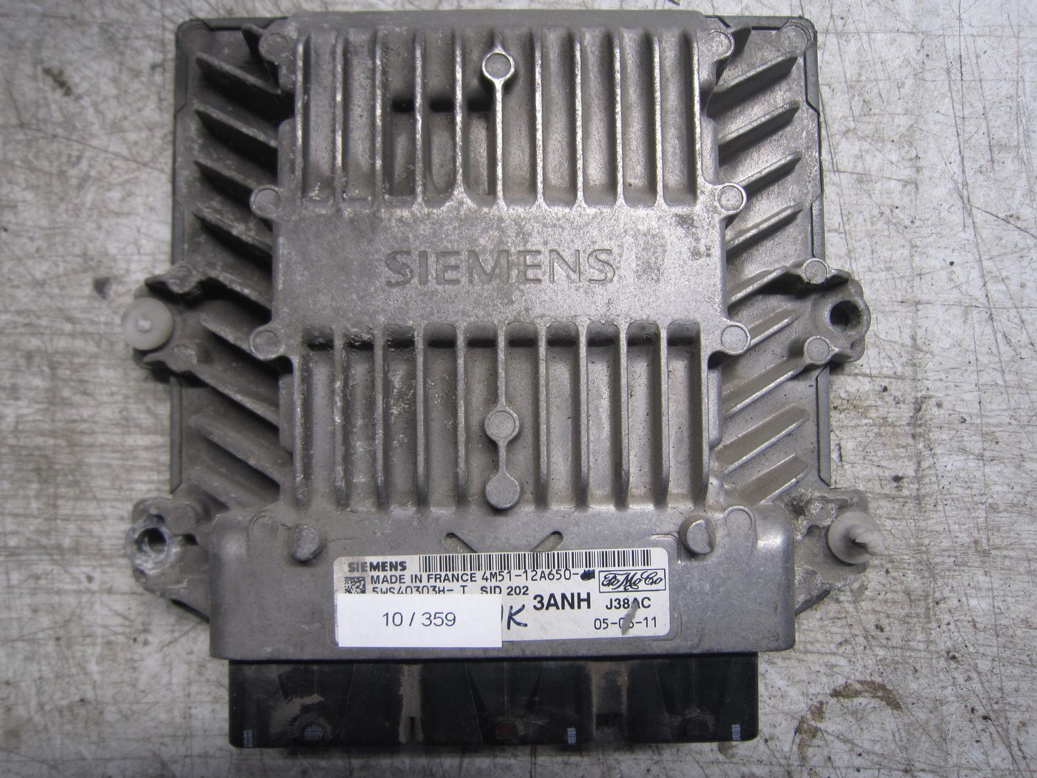 10-359 Centralina Motore Siemens 5WS40303H-T 5WS40303HT 4M51-12A650-JH 3ANH J38AC SID 202  FORD Diesel Focus