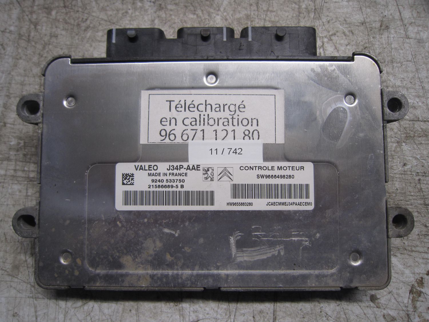 11-742 Centralina Motore Valeo 21586689-5 B 215866895B 9666498280 9655883280 J34P-AAE  CITROEN / PEUGEOT Benzina Varie