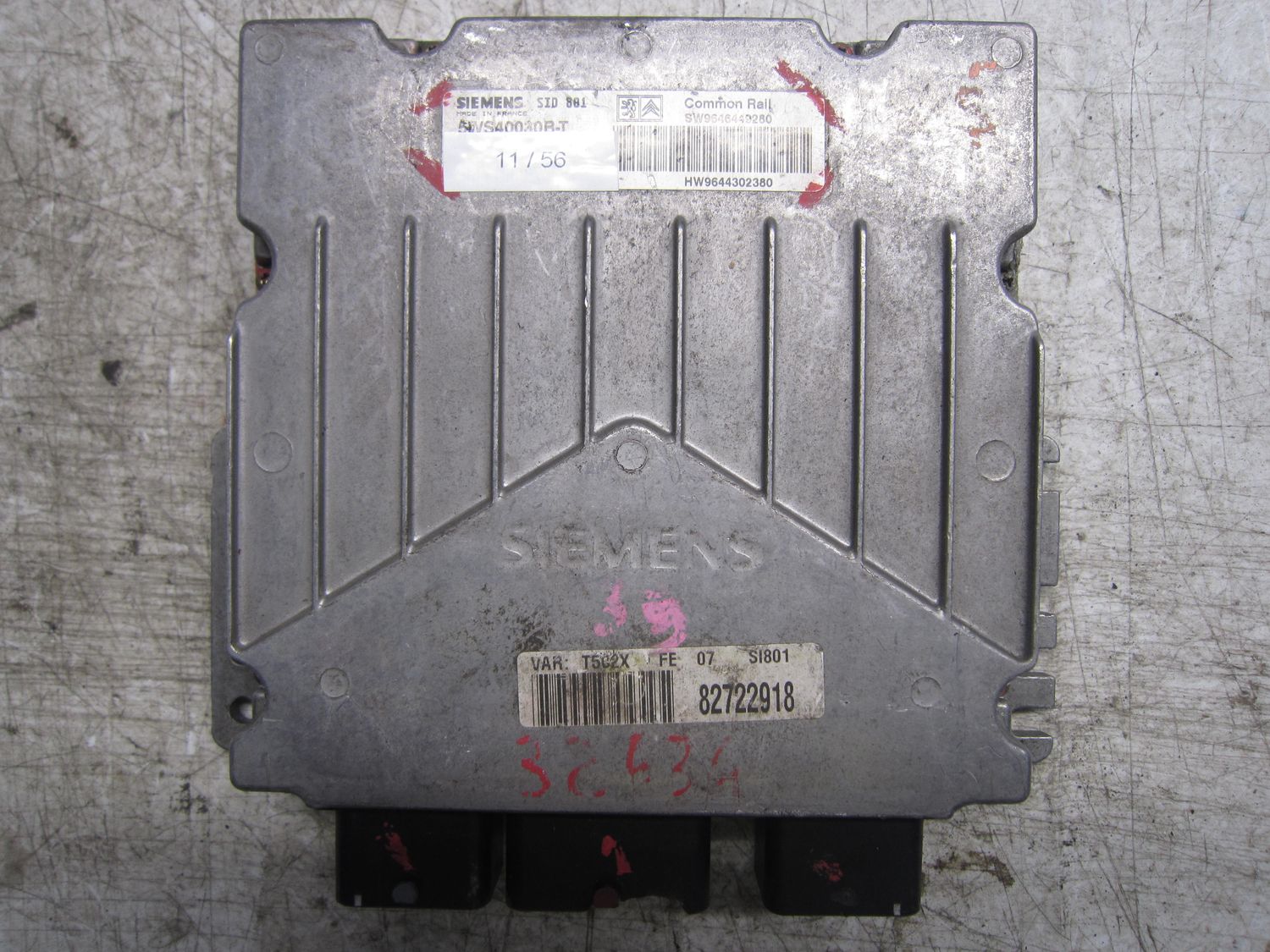 11-56 Centralina Motore Siemens 5WS40030B-T 5WS40030BT 9646449280 9644302380 SID 801  PEUGEOT Diesel 307