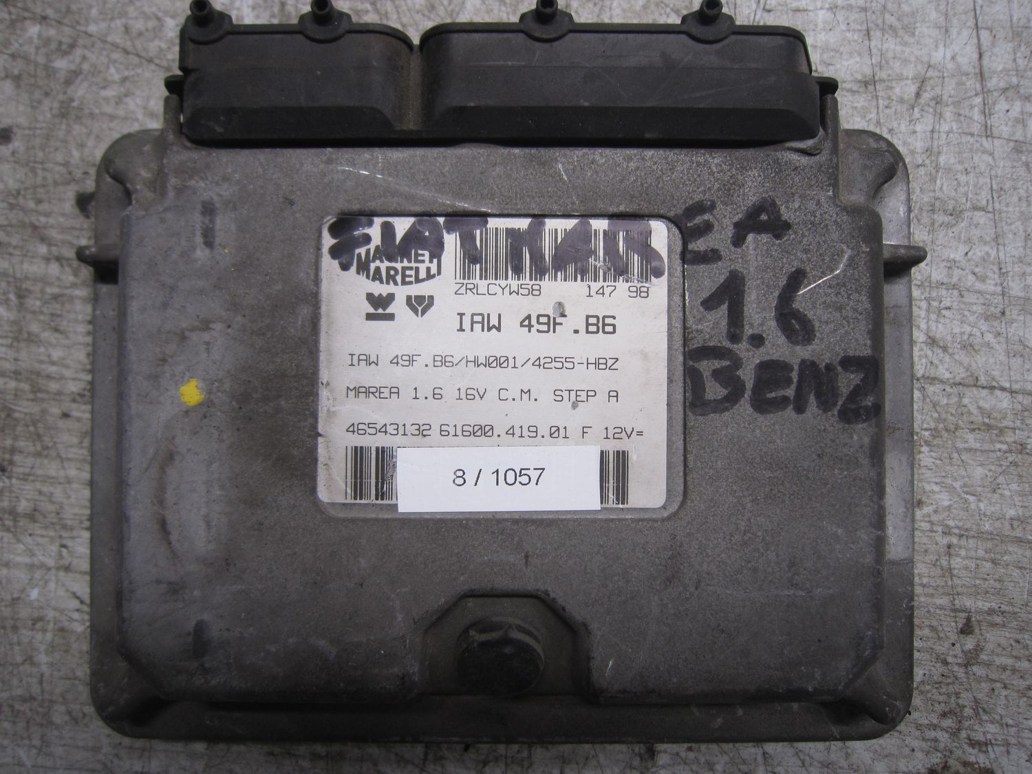 8-1057 Centralina Motore Magneti Marelli IAW 49F.B6 IAW49F.B6 61600.419.01  46543132 HW001/4255-HBZ FIAT Benzina MAREA