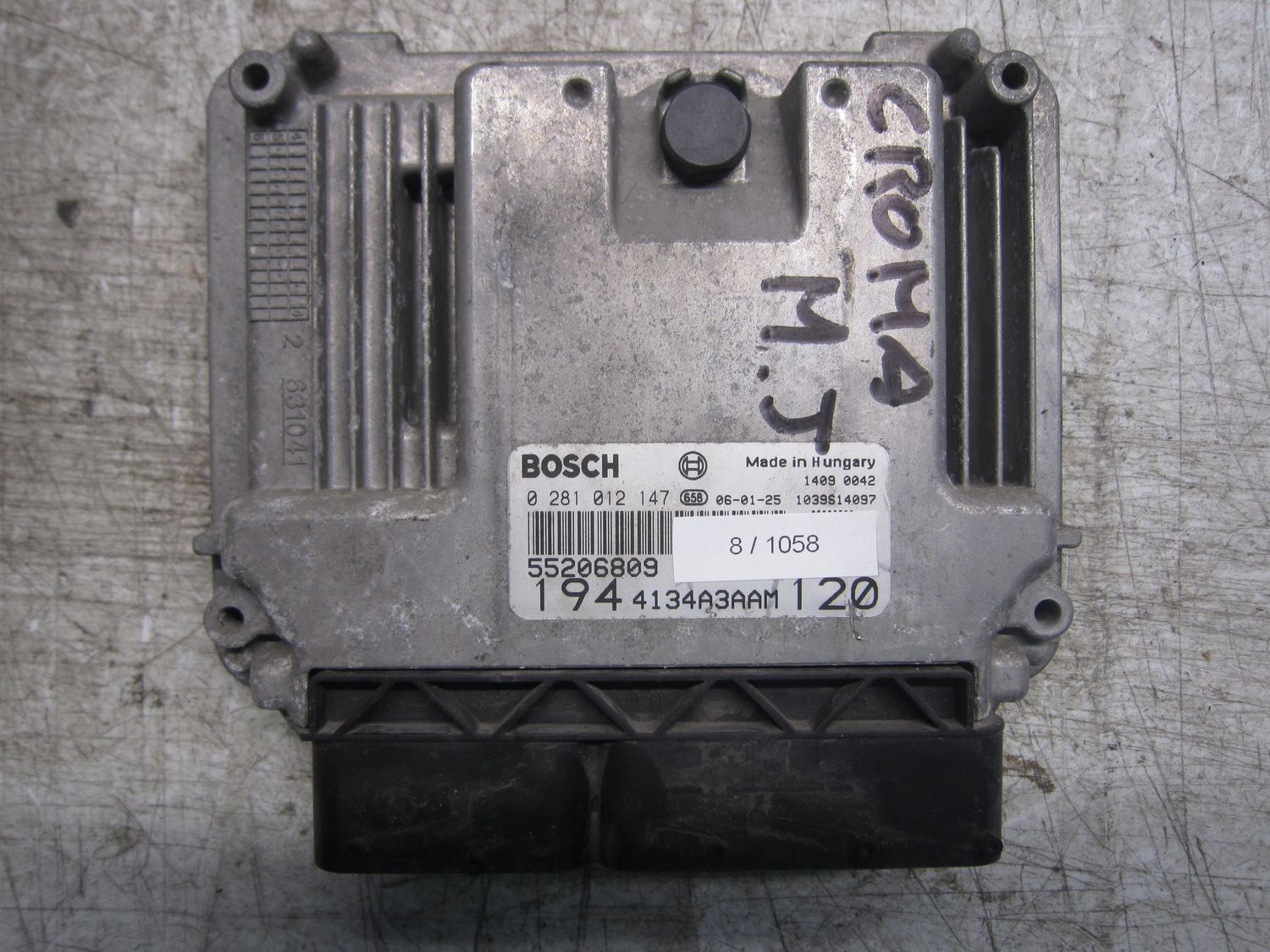 8-1058 Centralina Motore Bosch 0 281 012 147 0281012147 55206809 1039S14097 194 4133A3AAM 120  FIAT Diesel Croma
