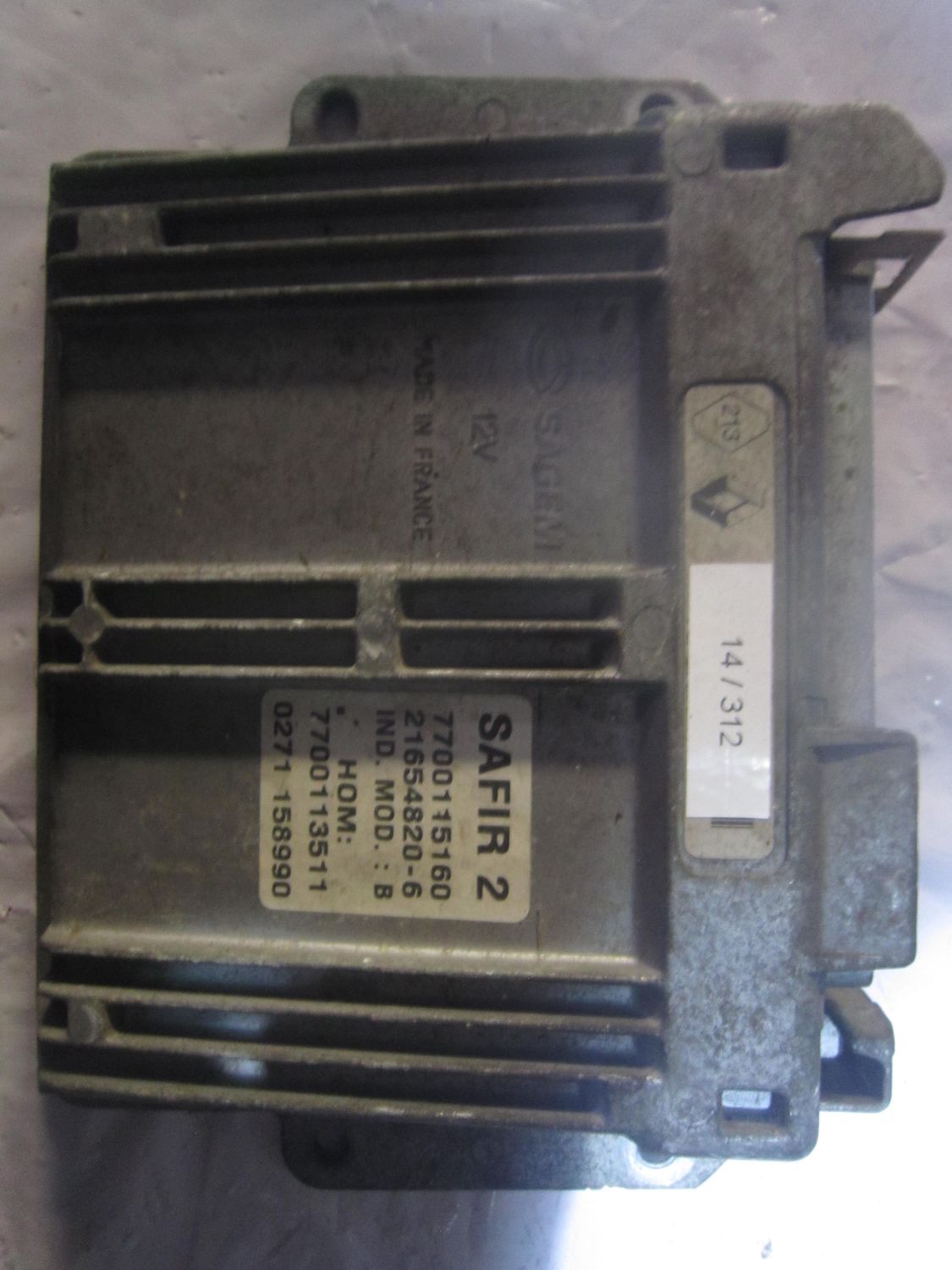 14-312 Centralina Motore Sagem 21654820-6 216548206 7700115160 21654820-6 7700113511   RENAULT Benzina Clio