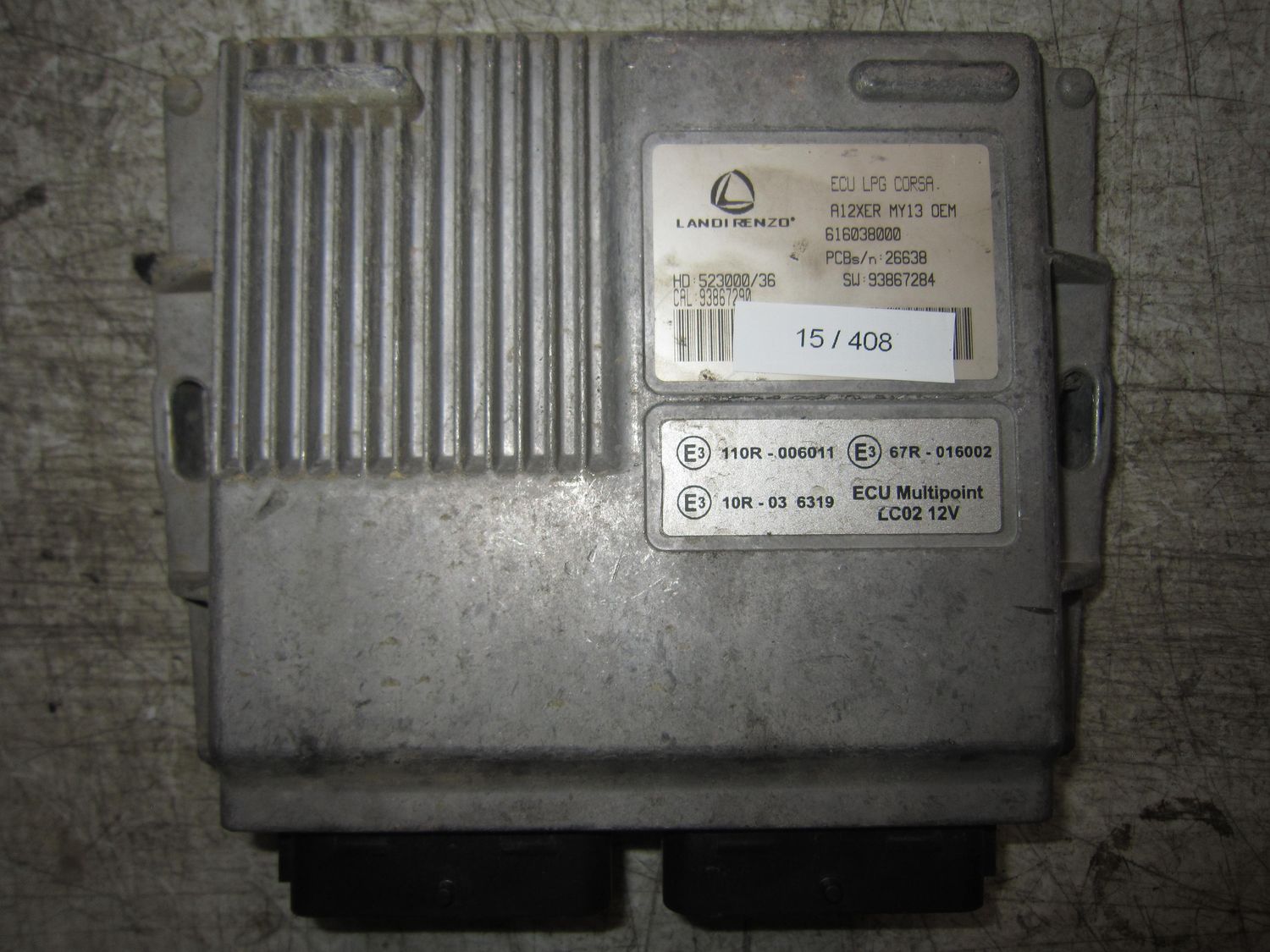 15-408 Centralina Gas Gpl Landi Renzo 616038000   A12XER MY13 OEM HD 523000/36 SW 93867284  OPEL Benzina / Gpl CORSA